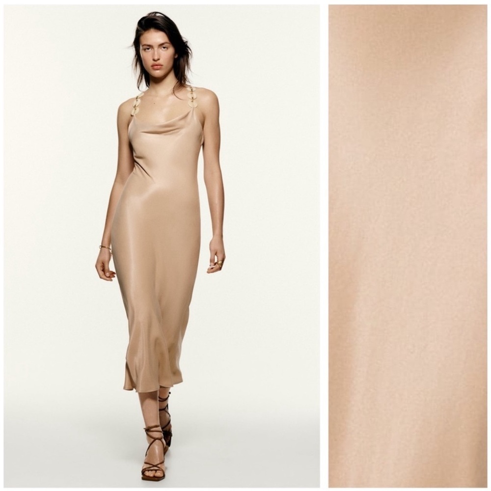 NWOT Zara Chain Link Slip Dress Size M - Picture 4 of 5